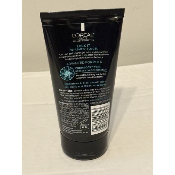 Loreal Lock it Extreme Style Gel 24 Hr Gravity-Defy High Shine 5.1 oz - Picture 2 of 2